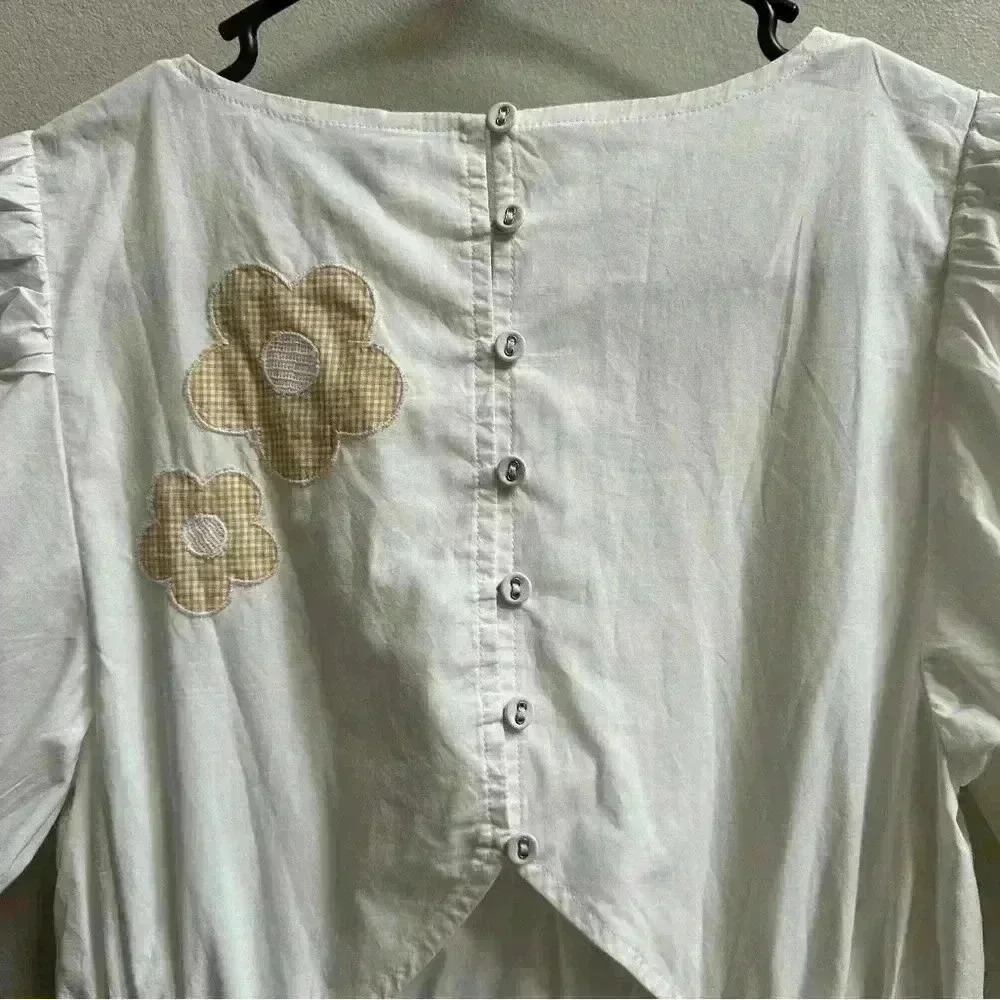 SOLD Madewell Annamarie Embroidered Mini Dress | White & Beige | Women’s Size 0 - Picture 11 of 16